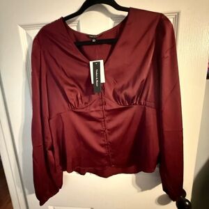Nicole Miller Deep Red Blouse